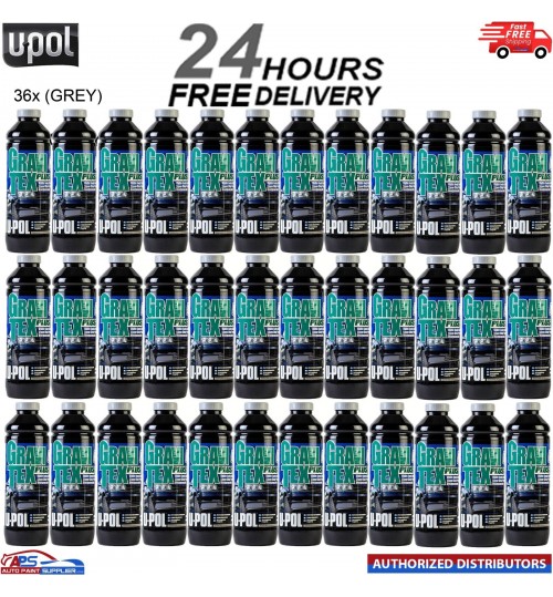 36X U-POL GRAVITEX PLUS HS STONE CHIP COATING UPOL, PROTECTER 1L -GREY